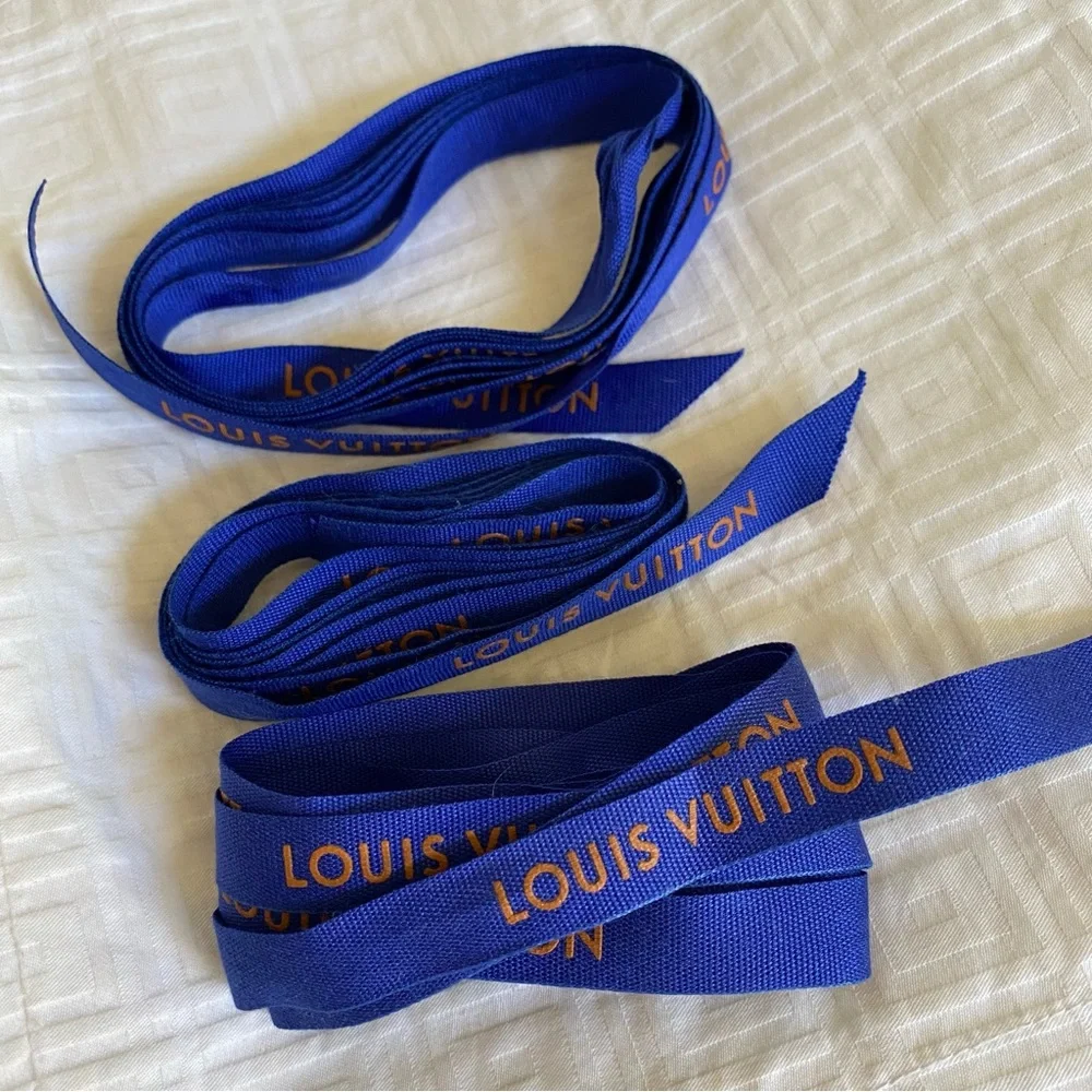 Louis Vuitton Gift Wrap Authentic Royal Blue Ribbon 3 Pieces - Picture 2 of 3